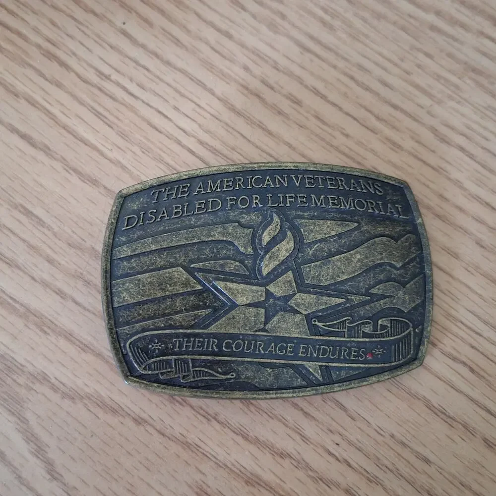 2007 American Veterans Disabled For Life Memorial Belt Buckle Sponsor Brass 0369